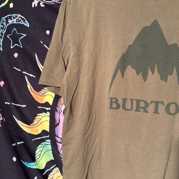 Burton Men’s Olive Big Logo t shirt Size Large - Picture 4 of 6